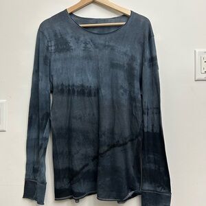 Zadig & Voltaire Jabi Washed Dark Camo Cotton Tie Dye Long Shirt Shirt